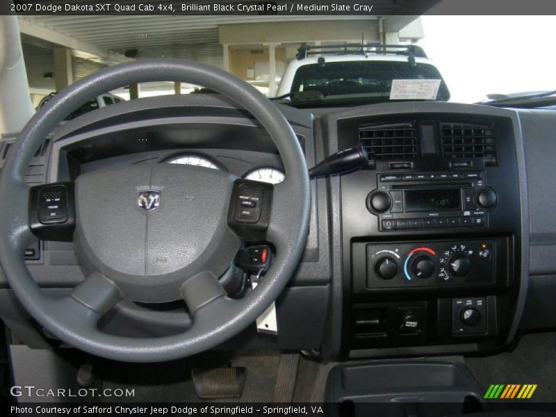 Brilliant Black Crystal Pearl / Medium Slate Gray 2007 Dodge Dakota SXT Quad Cab 4x4