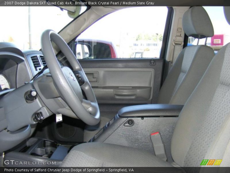 Brilliant Black Crystal Pearl / Medium Slate Gray 2007 Dodge Dakota SXT Quad Cab 4x4