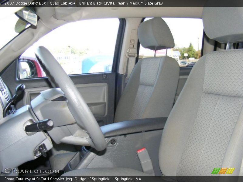 Brilliant Black Crystal Pearl / Medium Slate Gray 2007 Dodge Dakota SXT Quad Cab 4x4