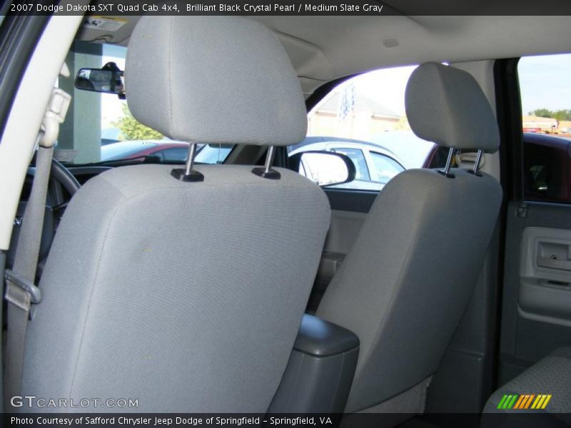 Brilliant Black Crystal Pearl / Medium Slate Gray 2007 Dodge Dakota SXT Quad Cab 4x4