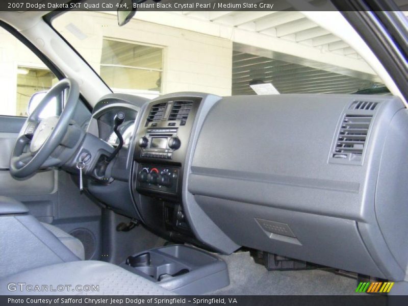 Brilliant Black Crystal Pearl / Medium Slate Gray 2007 Dodge Dakota SXT Quad Cab 4x4