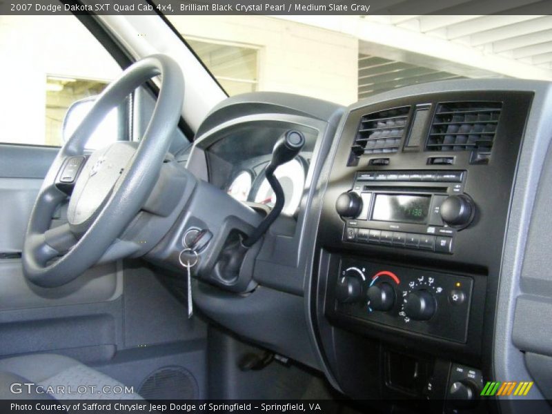 Brilliant Black Crystal Pearl / Medium Slate Gray 2007 Dodge Dakota SXT Quad Cab 4x4