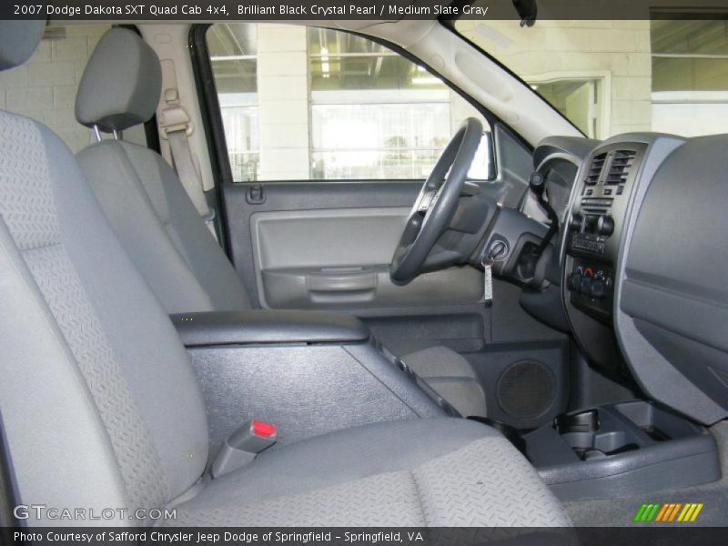 Brilliant Black Crystal Pearl / Medium Slate Gray 2007 Dodge Dakota SXT Quad Cab 4x4