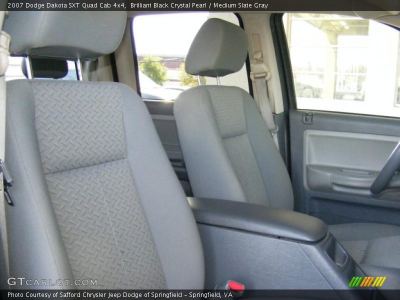 Brilliant Black Crystal Pearl / Medium Slate Gray 2007 Dodge Dakota SXT Quad Cab 4x4