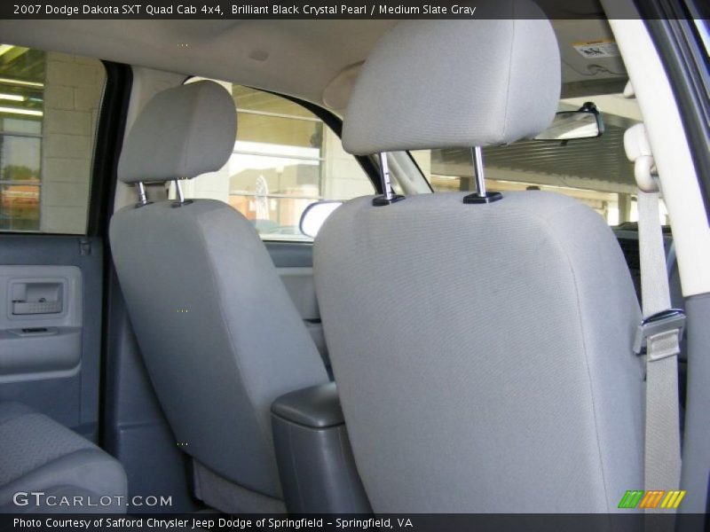 Brilliant Black Crystal Pearl / Medium Slate Gray 2007 Dodge Dakota SXT Quad Cab 4x4