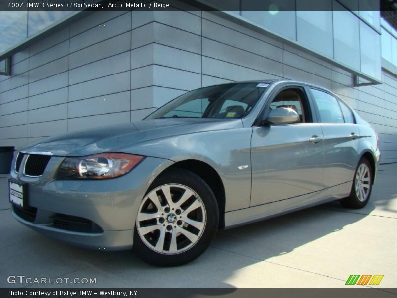 Arctic Metallic / Beige 2007 BMW 3 Series 328xi Sedan