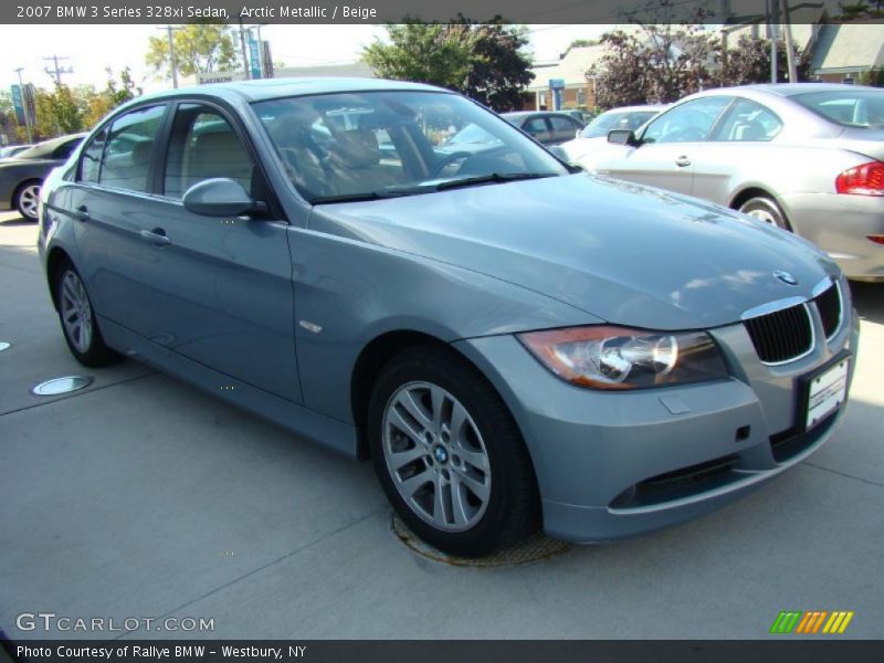 Arctic Metallic / Beige 2007 BMW 3 Series 328xi Sedan
