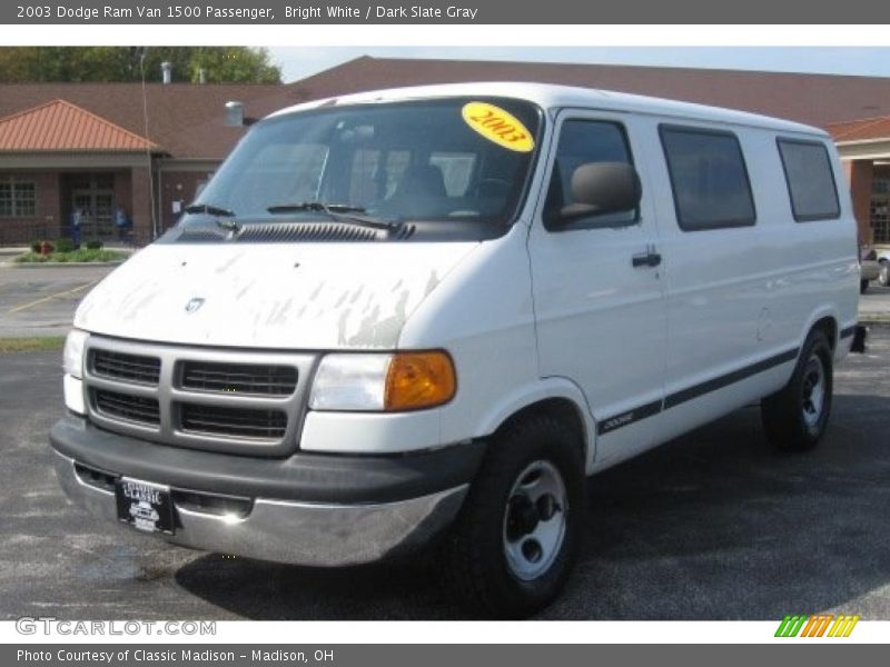 Bright White / Dark Slate Gray 2003 Dodge Ram Van 1500 Passenger