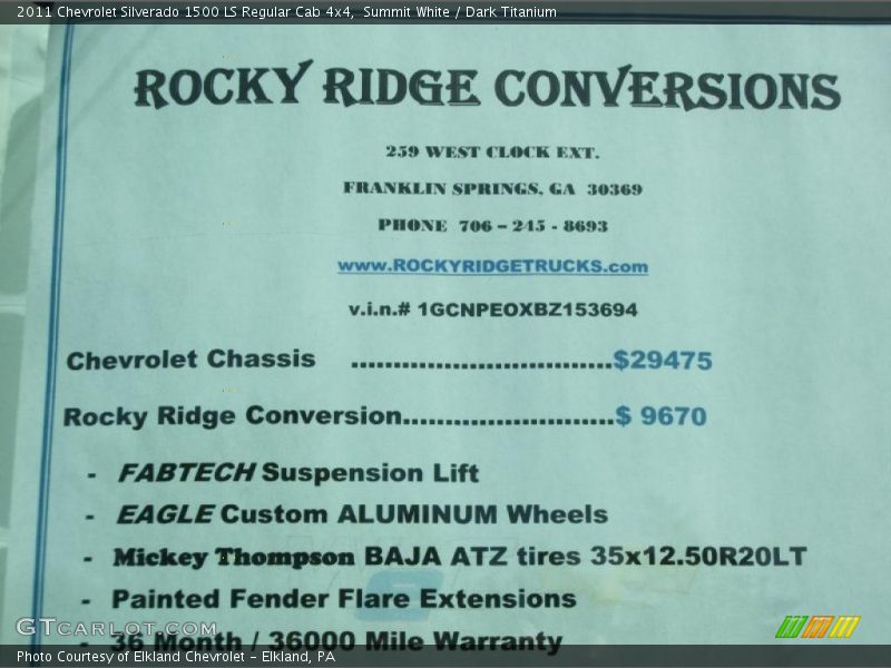 Summit White / Dark Titanium 2011 Chevrolet Silverado 1500 LS Regular Cab 4x4