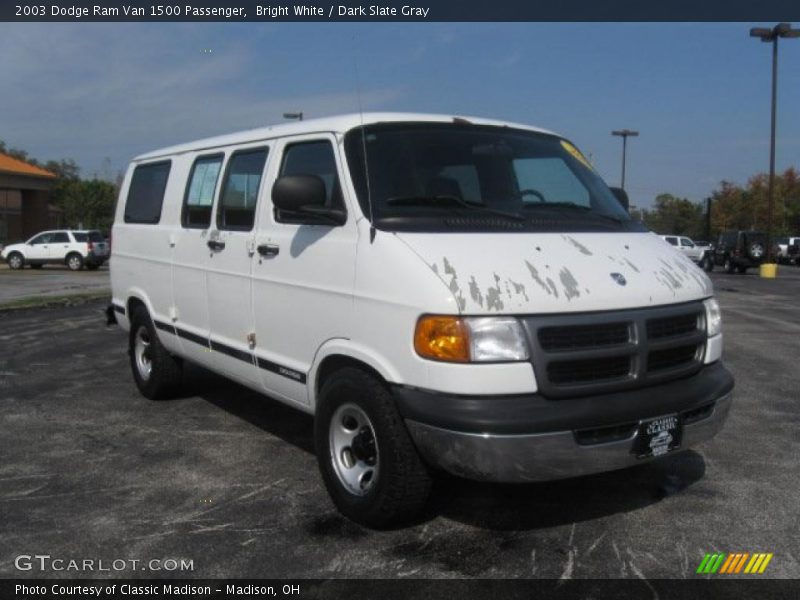 Bright White / Dark Slate Gray 2003 Dodge Ram Van 1500 Passenger