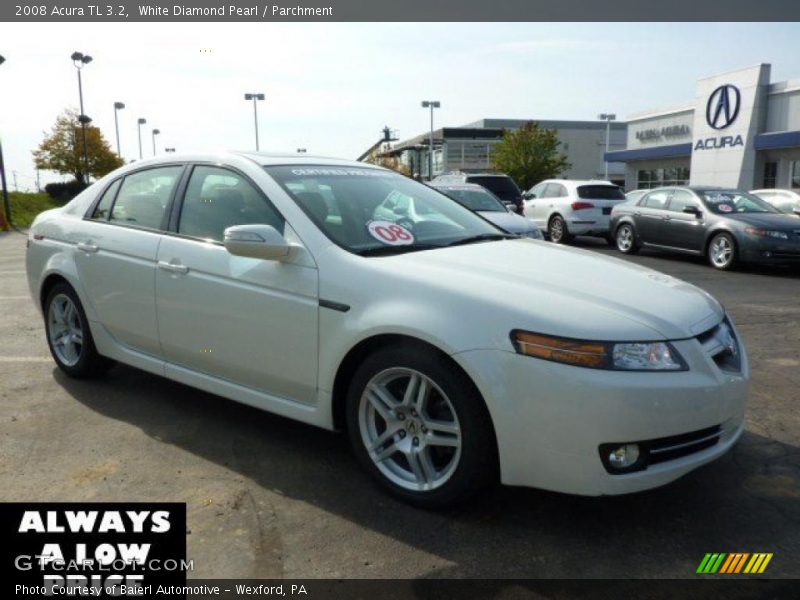 White Diamond Pearl / Parchment 2008 Acura TL 3.2