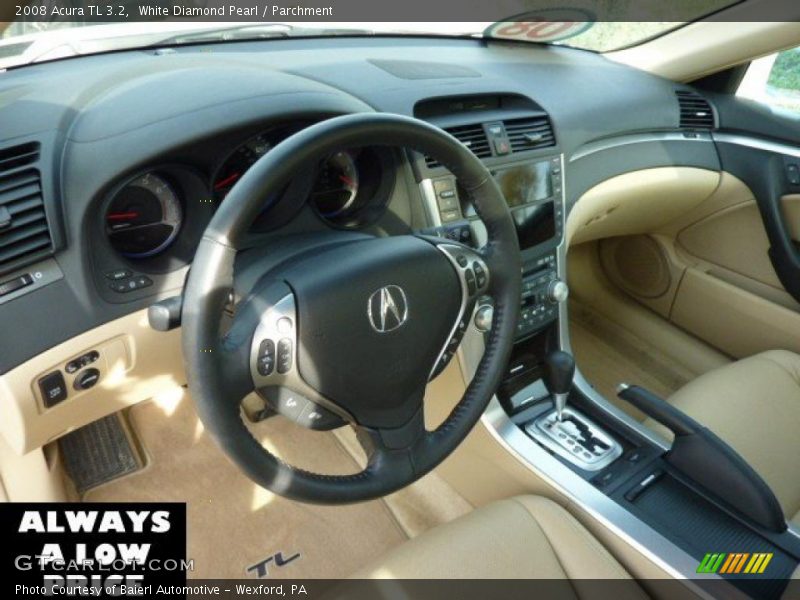 White Diamond Pearl / Parchment 2008 Acura TL 3.2