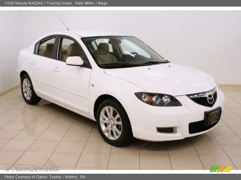 Rally White / Beige 2008 Mazda MAZDA3 i Touring Sedan