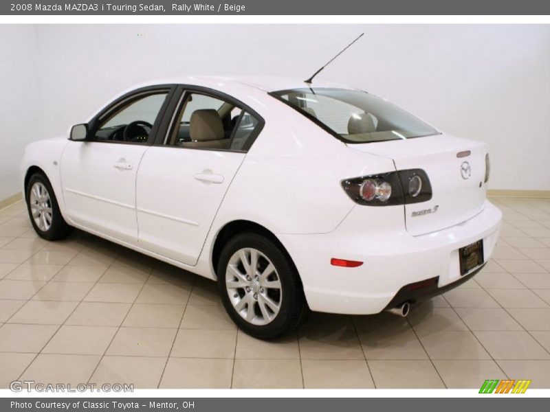 Rally White / Beige 2008 Mazda MAZDA3 i Touring Sedan