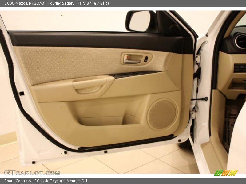 Rally White / Beige 2008 Mazda MAZDA3 i Touring Sedan