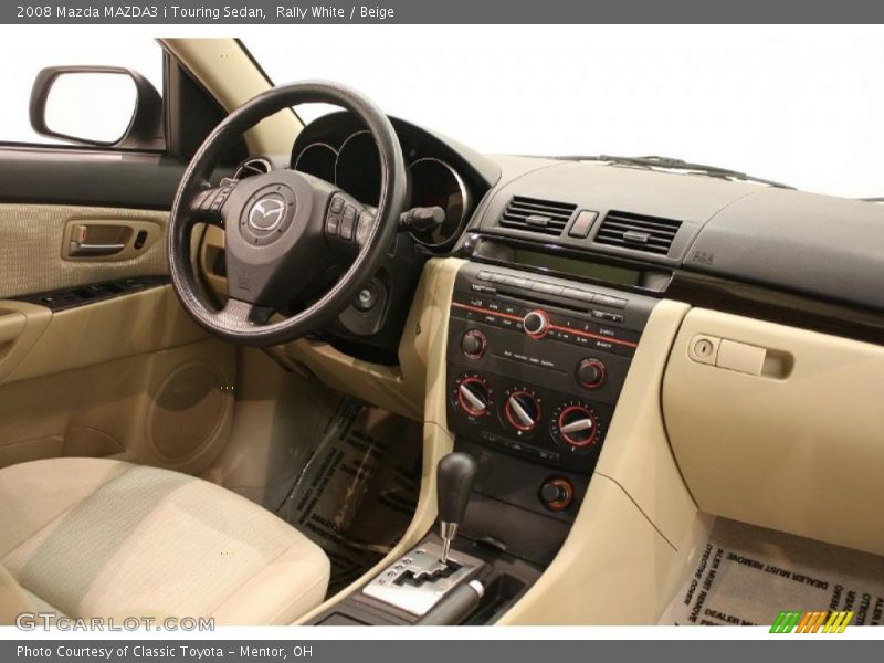 Rally White / Beige 2008 Mazda MAZDA3 i Touring Sedan