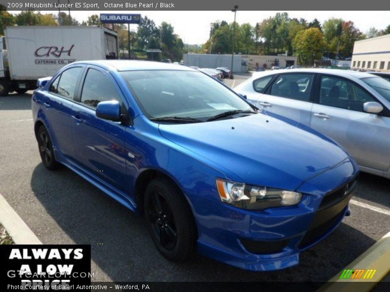 Octane Blue Pearl / Black 2009 Mitsubishi Lancer ES Sport