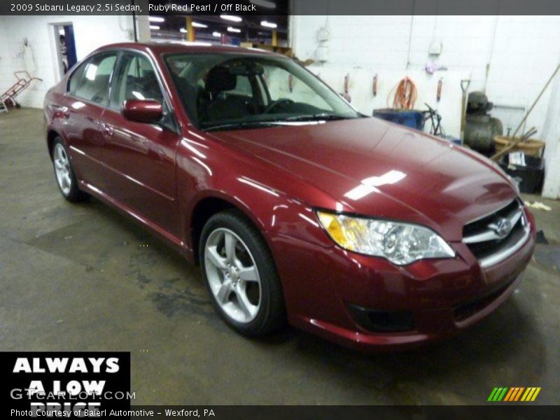 Ruby Red Pearl / Off Black 2009 Subaru Legacy 2.5i Sedan