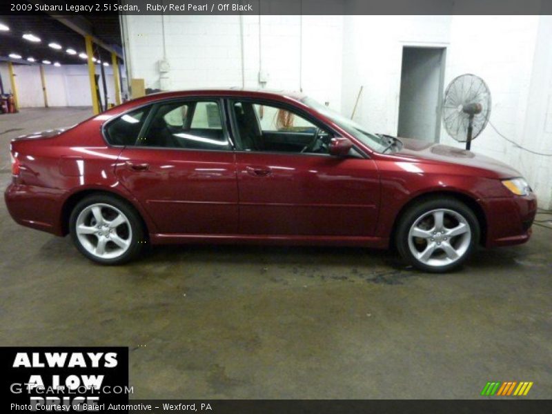 Ruby Red Pearl / Off Black 2009 Subaru Legacy 2.5i Sedan
