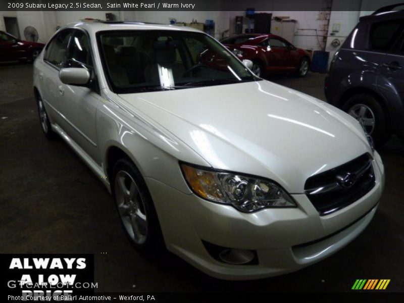 Satin White Pearl / Warm Ivory 2009 Subaru Legacy 2.5i Sedan