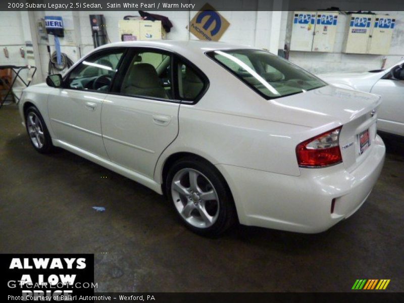 Satin White Pearl / Warm Ivory 2009 Subaru Legacy 2.5i Sedan