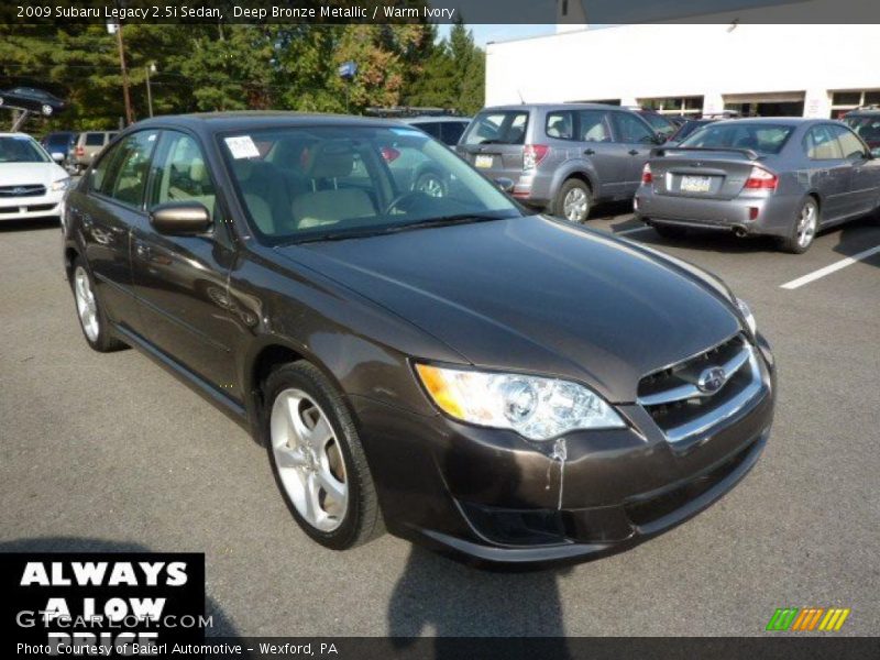 Deep Bronze Metallic / Warm Ivory 2009 Subaru Legacy 2.5i Sedan