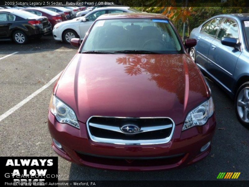 Ruby Red Pearl / Off Black 2009 Subaru Legacy 2.5i Sedan