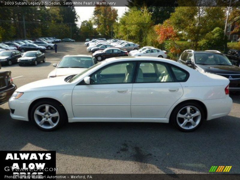 Satin White Pearl / Warm Ivory 2009 Subaru Legacy 2.5i Sedan
