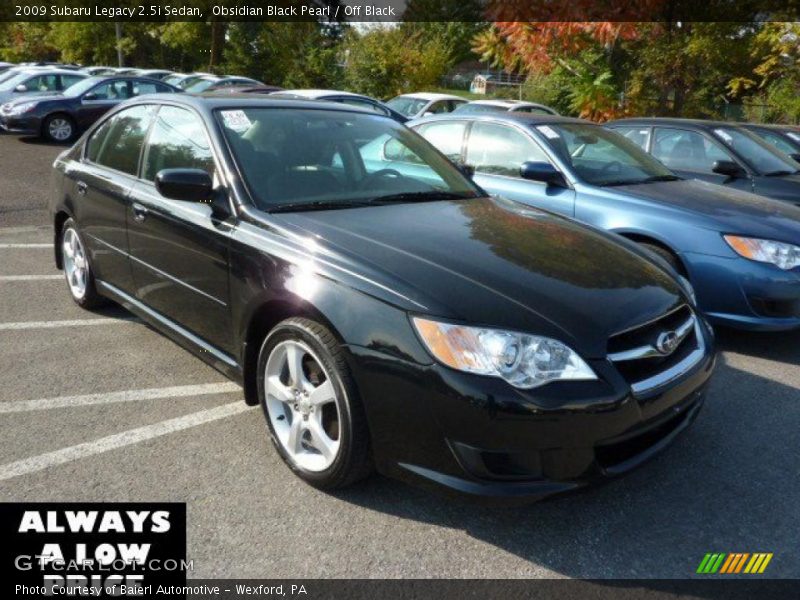 Obsidian Black Pearl / Off Black 2009 Subaru Legacy 2.5i Sedan