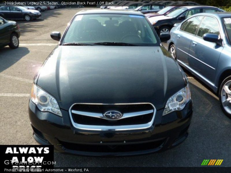 Obsidian Black Pearl / Off Black 2009 Subaru Legacy 2.5i Sedan