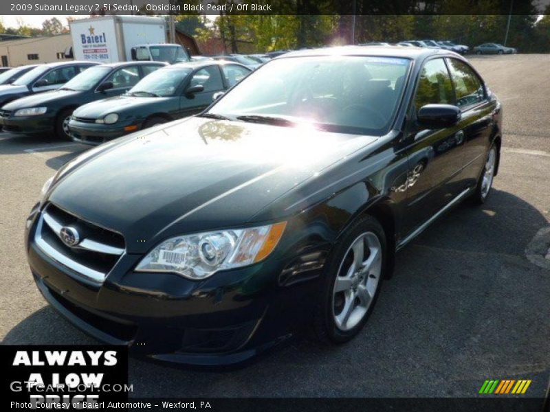 Obsidian Black Pearl / Off Black 2009 Subaru Legacy 2.5i Sedan