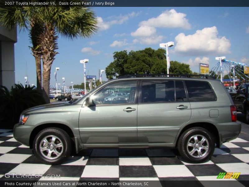 Oasis Green Pearl / Ivory Beige 2007 Toyota Highlander V6