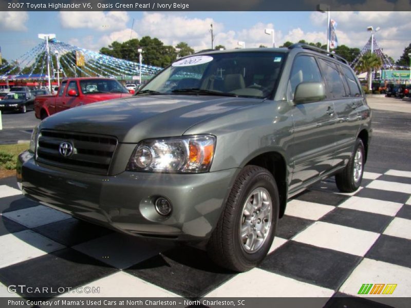 Oasis Green Pearl / Ivory Beige 2007 Toyota Highlander V6