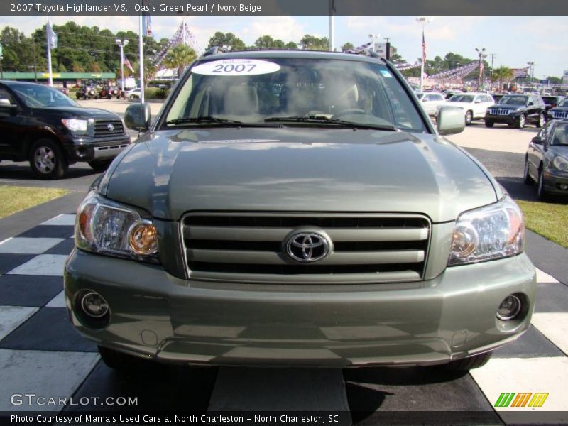 Oasis Green Pearl / Ivory Beige 2007 Toyota Highlander V6