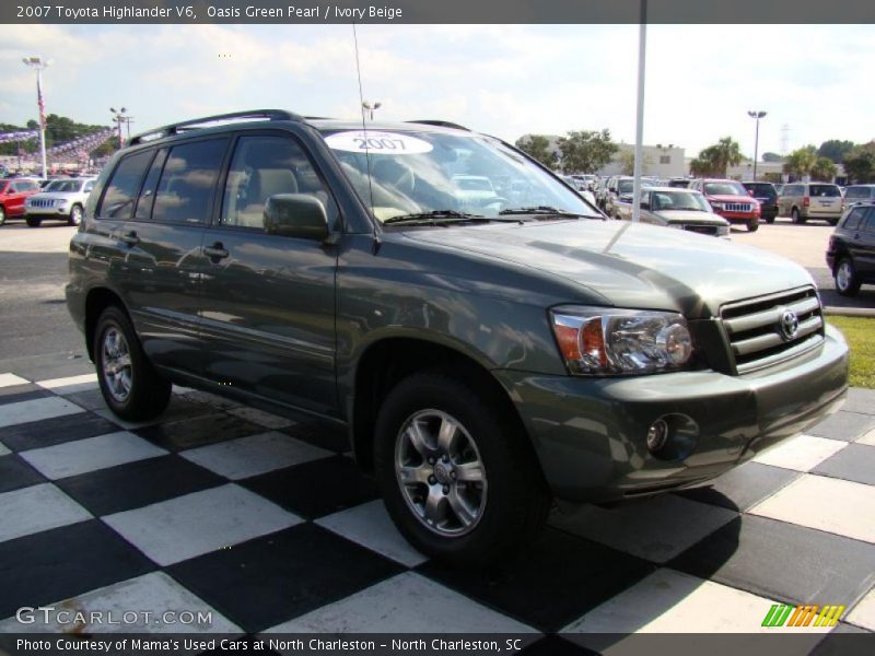 Oasis Green Pearl / Ivory Beige 2007 Toyota Highlander V6