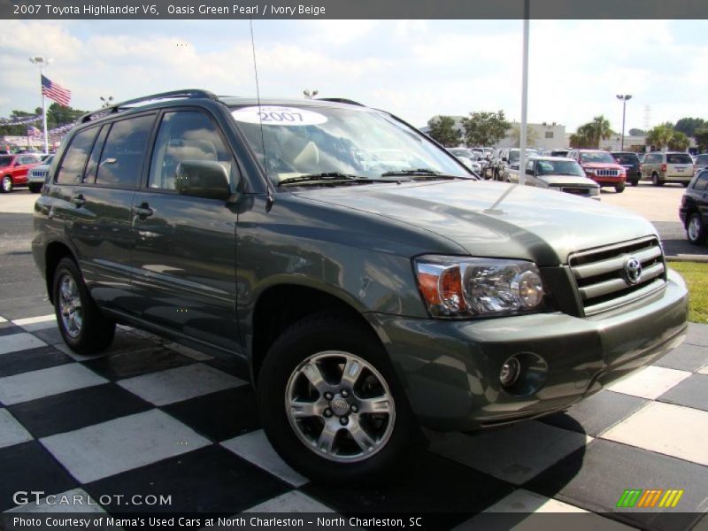 Oasis Green Pearl / Ivory Beige 2007 Toyota Highlander V6