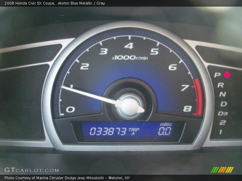 Atomic Blue Metallic / Gray 2008 Honda Civic EX Coupe