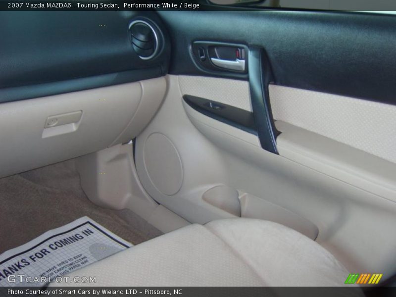 Performance White / Beige 2007 Mazda MAZDA6 i Touring Sedan