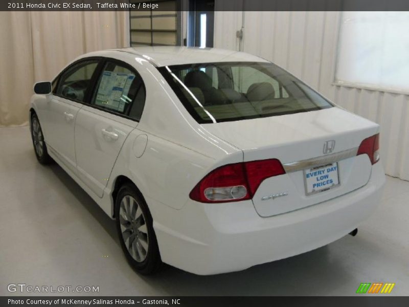 Taffeta White / Beige 2011 Honda Civic EX Sedan