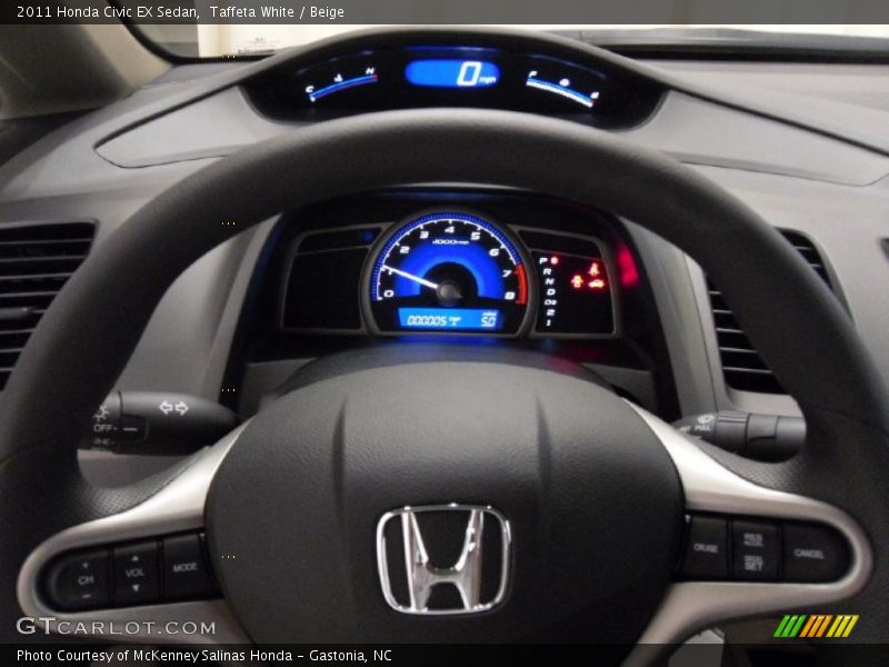 Taffeta White / Beige 2011 Honda Civic EX Sedan