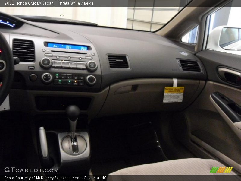 Taffeta White / Beige 2011 Honda Civic EX Sedan