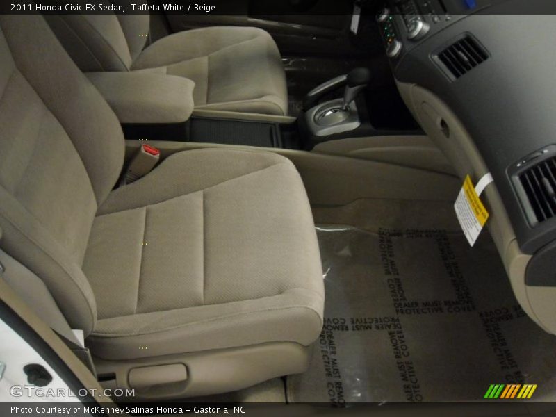 Taffeta White / Beige 2011 Honda Civic EX Sedan