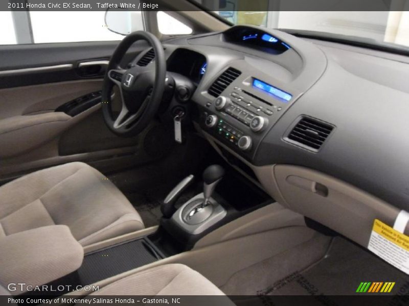 Taffeta White / Beige 2011 Honda Civic EX Sedan