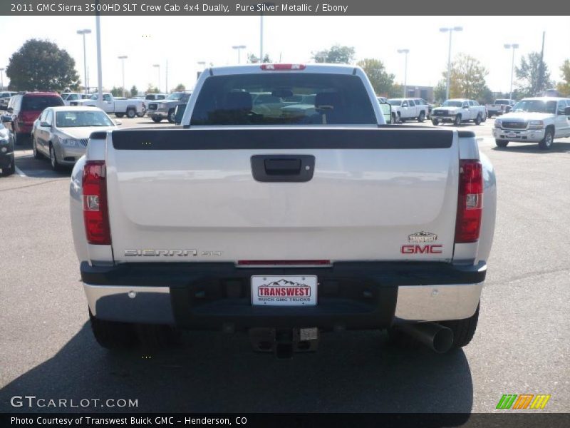 Pure Silver Metallic / Ebony 2011 GMC Sierra 3500HD SLT Crew Cab 4x4 Dually