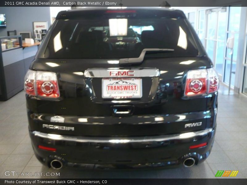 Carbon Black Metallic / Ebony 2011 GMC Acadia Denali AWD