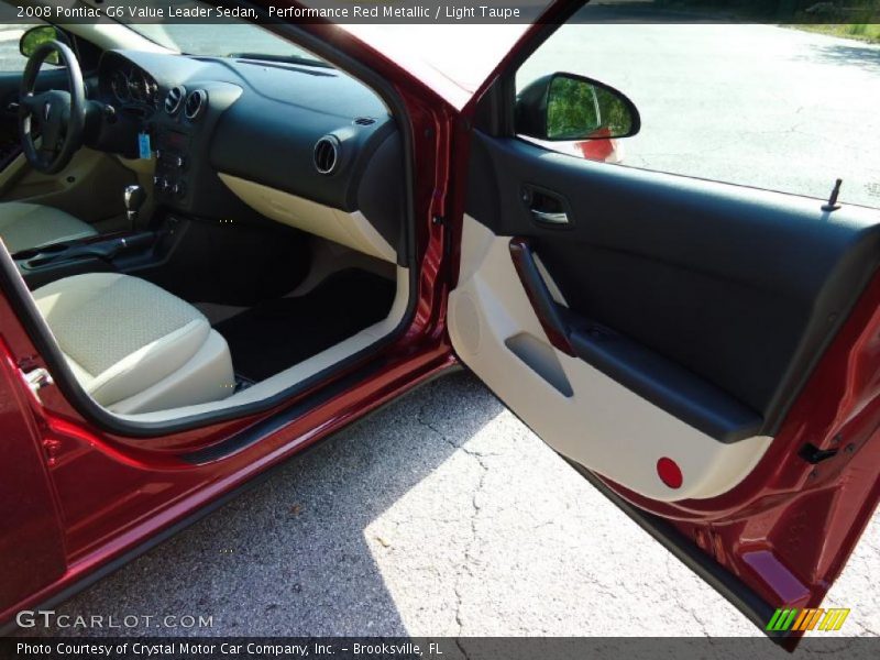 Performance Red Metallic / Light Taupe 2008 Pontiac G6 Value Leader Sedan