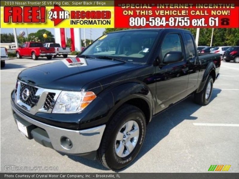 Super Black / Beige 2010 Nissan Frontier SE V6 King Cab