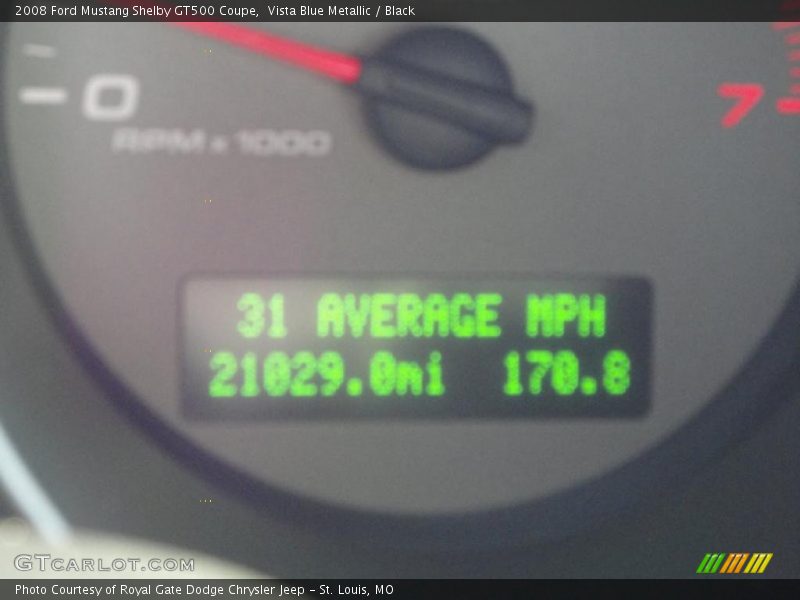 Vista Blue Metallic / Black 2008 Ford Mustang Shelby GT500 Coupe