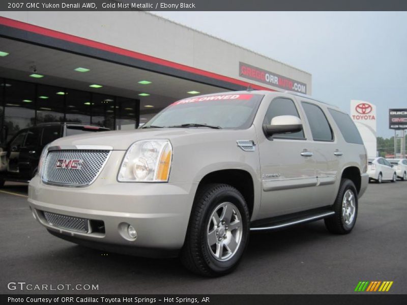 Gold Mist Metallic / Ebony Black 2007 GMC Yukon Denali AWD