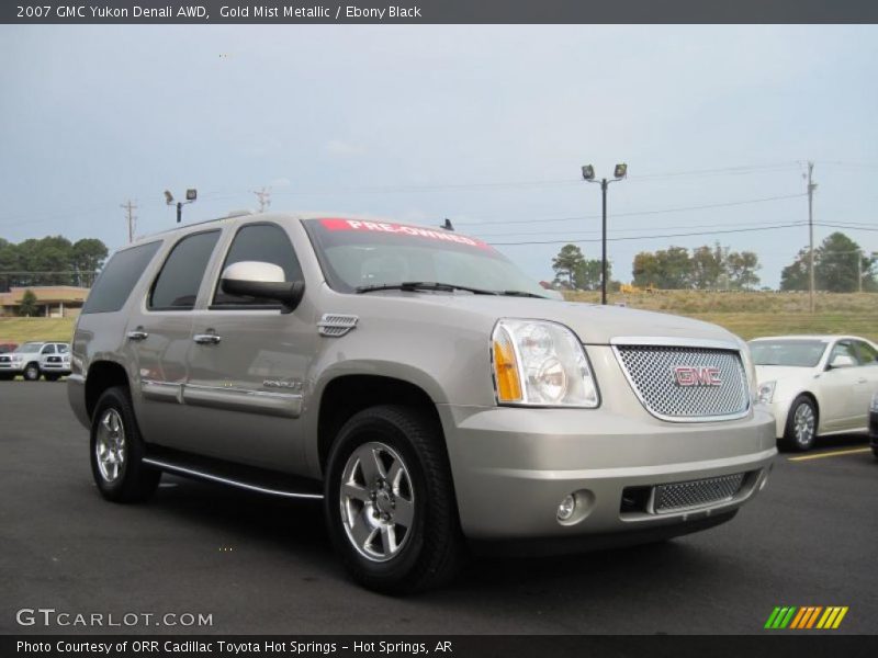 Gold Mist Metallic / Ebony Black 2007 GMC Yukon Denali AWD